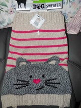 Dog Sweater Size M Size 17 - 22 up to 50 lbs With Cat NEW - £12.01 GBP