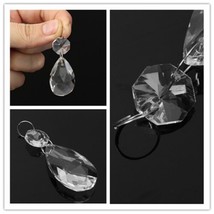 20Pcs 38mm Clear Glass Crystals Lamp Prisms Parts Hanging Chandelier Pen... - £12.73 GBP