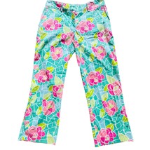 Lilly Pulitzer Capri Pants Green Cote D’Azur Mosaic Print Size 2 90s Whi... - $648.03 MXN