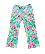 Lilly Pulitzer Capri Pants Green Cote D’Azur Mosaic Print Size 2 90s Whi... - $33.66