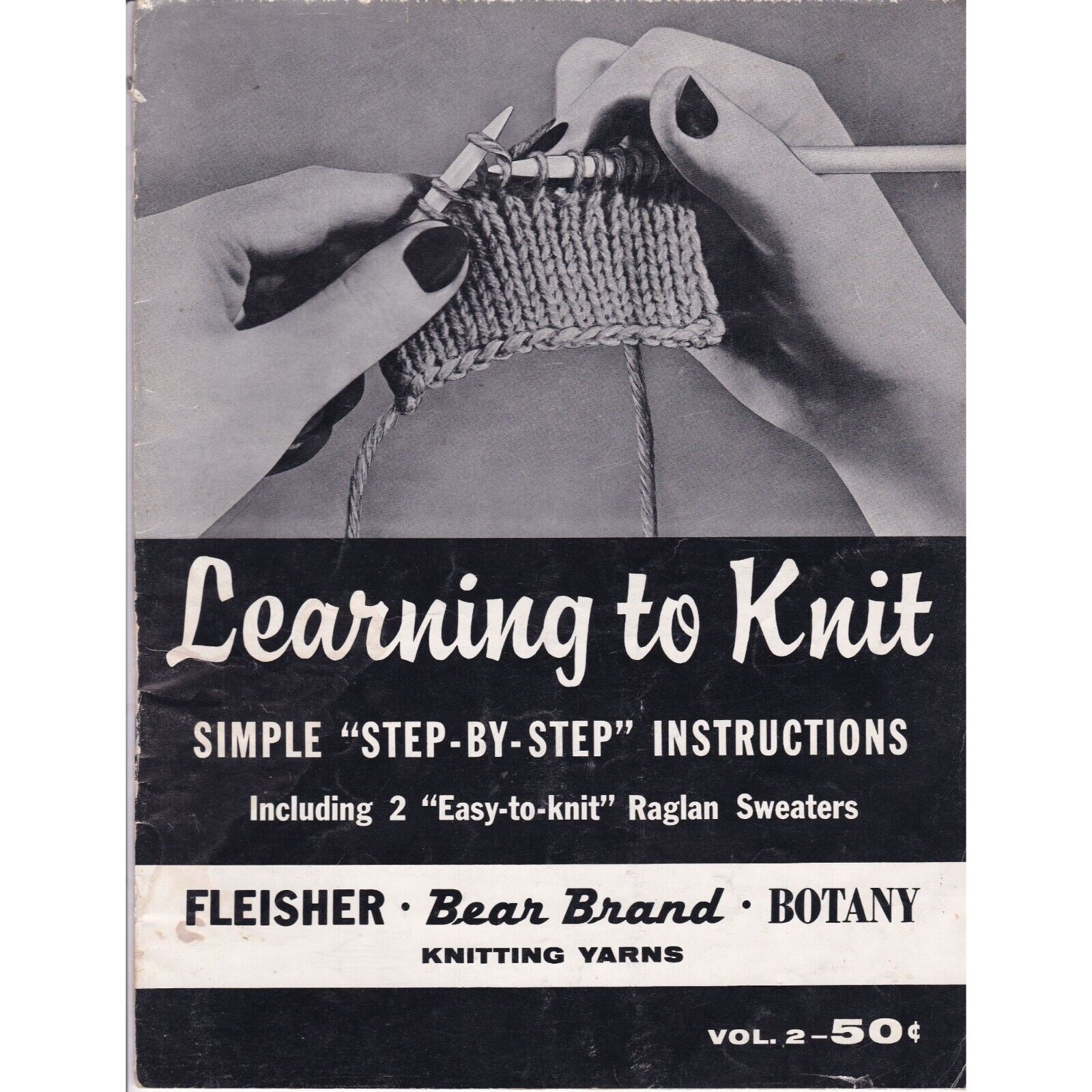 Primary image for Vintage Bear Brand Book, Learning to Knit Volume 2, 1963 Pattern Booklet