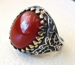 Arenaworld 925 Sterling Silver 9 Carat Red Onyx Oval Shape Antique Handm... - £39.65 GBP