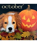Brittany October Halloween Pumpkin Dog Days Poster Calendar 14 x 11&quot; DWD... - $56.04 CAD