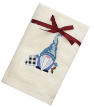 Avanti Gnome Embroidered Hand Towels Blue White Christmas Set of 2 Buffa... - £30.57 GBP