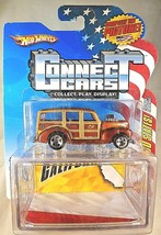 2008 Hot Wheels Connect Cars California 31/50 &#39;40s WOODIE Brown w/Chrome 5 Spoke - £10.35 GBP