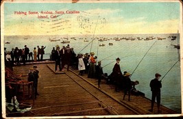 Fishing SCENE-AVALON-SANTA Catalina Island. California Ca 1921 Postcard BK58 - £3.94 GBP