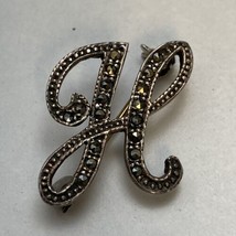 “H” Marcasite 925 Pin  - £13.91 GBP