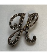 “H” Marcasite 925 Pin  - $24.35 CAD