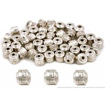 Barrel Bali Beads Silver Plated Jewelry 5mm Approx 50 - £6.59 GBP