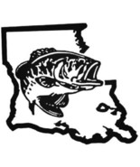 6&quot; Louisiana Bass Fish Vinyl Sticker White - $8.56