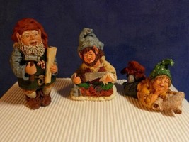 Lot Of 3 Signed June Mckenna Elf Ornaments / Figurines 1990 - 1993 - Excellent - £39.24 GBP