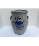 Rowe Pottery Works lid cover 1997 Vintage Blueberry Basket Salt Glaze Cr... - £90.20 GBP
