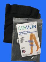 NuVein Medical Compression Stockings Unisex L Black Thigh High 20-30 mmH... - $12.99