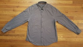Perry Ellis Dark Gray Grey Long Sleeve Button Up Down Front Shirt Extra ... - $24.99