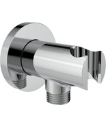 Round Wall Supply Elbow With Hand Shower Bracket, Solid Brass Wall Union... - $47.99