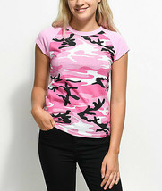 New Womans PINK CAMO RAGLAN SHIRT Top Military Camoflauge Ladies Shirt  ... - $10.99