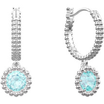 Authentic Swarovski Oxygen Collection Rhodium Hoop Earrings - £30.44 GBP