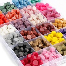 600Pcs Sealing Wax Beads With 4 Tea Candles And 1 Melting Spoon (24 Colors) - £40.75 GBP