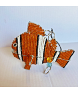 Beadworx glass bead art work 5 1/4 x 4” x 3” retired orange white clown ... - $29.99