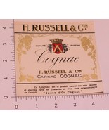 Vintage H Russell &amp; CIE Carnac Cognac Liquor label 1950s  - $4.94