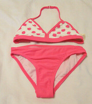 2-Piece Op Kids Swim Suit Bikini Set Girls Swimwear Medium 7-8 Pink Polk... - $16.98