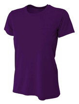 Small Purple A4 Womens Short Sleeve Dri-Fit Moisture Wicking Performance Crew - £12.73 GBP