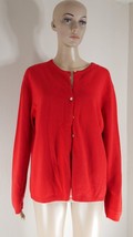 DM Danielle Martin Red 100% Cashmere Cardigan Sweater Classic Womens Lar... - £27.17 GBP