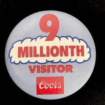 Coors Beer 9 Millionth Visitor Pin Button Vintage Pinback - $9.95