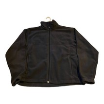 Columbia mens fleece jacket M Solid Black Full zip up sweatshirt Pockets... - $28.04