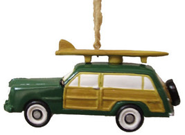 Woody Wagon Car Surfing Surf Classic Christmas Ornament - £11.35 GBP