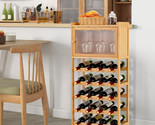 20-Bottle Bamboo Wine Rack Cabinet Floor Wine Bottle Holder Stand Displa... - £72.34 GBP