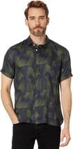 John Varvatos Loren Abstract Print Short Sleeve Modal Shirt Deep Olive-M... - £66.14 GBP