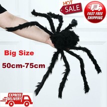 Large Black Spider Halloween Party House Indoor Outdoor Decorations Horror Props - $7.99