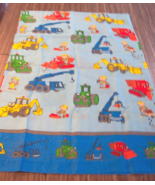 Vintage 2001 BOB THE BUILDER  TWIN SIZE FLAT SHEET FABRIC Blue - $368.34 MXN