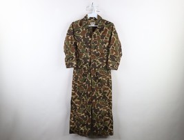 Vintage 70s Boys Size 8 Faded Camouflage Hunting Outdoor Coveralls Bibs USA - $54.40