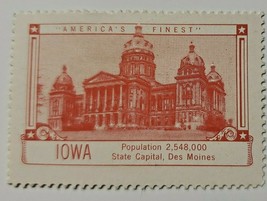 Vintage Cinderella Poster Stamp Capital Des Moines,  Iowa   PB18 - £7.95 GBP