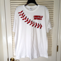 Louisville Cardinals Softball T Shirt Size XL Gildan 100% Cotton Preshrunk - $17.95