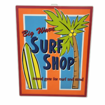 Big Wave Surf Shop Retro Metal Sign Wall Art Man Cave Tiki Bar Beach Decor 14.5&quot; - £11.95 GBP