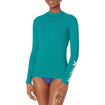 Hurley womens Oao Long Sleeve Rashguard Rash Guard Shirt, Emerald, Mediu... - $39.99