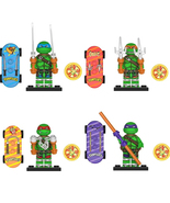 4Pcs Teenage Mutant Ninja Turtles Minifigures Leonardo Raphael Mini Bloc... - $18.69