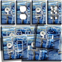 VINTAGE DENIM JEANS ZIPPER BUTTON STYLE LIGHT SWITCH OUTLET WALL PLATE A... - $10.79+
