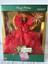 Happy Holidays Special Ed Barbie Doll Mattel 1990 Pink Silver Dress w/ Ornament - £29.58 GBP