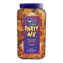Party Mix 26 Ounce Barrel Tasty Snack Mix Includes Corn Nacho Tortillas Pretzels - £13.22 GBP