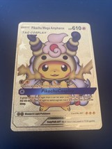 Gold Pikachu and Mega Ampharos Tag Cosplay No. 007 Rare Card - £4.05 GBP