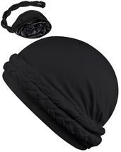 Ababalaya Silky Satin Lined Turban for Women Mens Halo Turban PRE-Tied Beanie Ha - £14.16 GBP