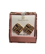 House of Harlow 1960 Square Gold Tone Basket Weave Stud Earrings Nickel ... - £32.17 GBP