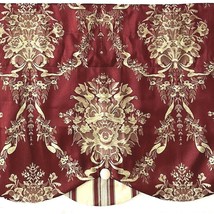 Waverly Valance Red Gold Rose Merlot Momento Chantham Curtain Buttons 15x76 - $631.83 MXN