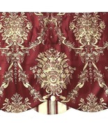Waverly Valance Red Gold Rose Merlot Momento Chantham Curtain Buttons 15x76 - $631.83 MXN