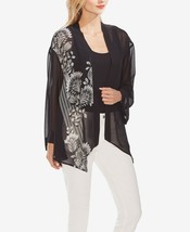 Nwt Vince Camuto Black White Floral Open Front Chiffon Topper Jacket Size S $99 - £46.95 GBP