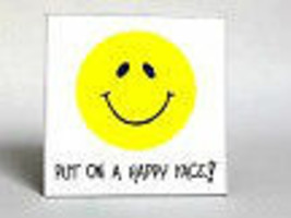 Inspiration Quote Magnet, Smiley Face, Happy Saying - $3.95